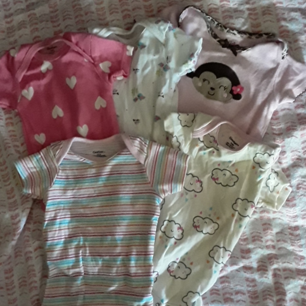 5 3-6mos baby girl onsies